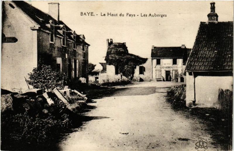 Carte postale ancienne Baye - Le Haut du Pays - Les Auberges