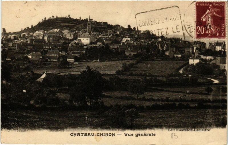 Carte postale ancienne Chateau-Chinon - Vue générale