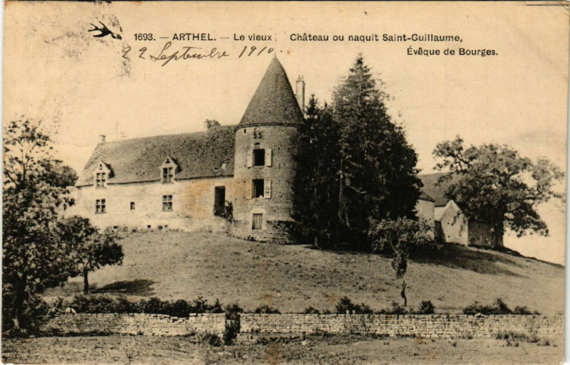 Carte postale ancienne Arthel - Le Vieux - Chateau ou naquit Saint-Guillaume - Eveque de. à Arthel