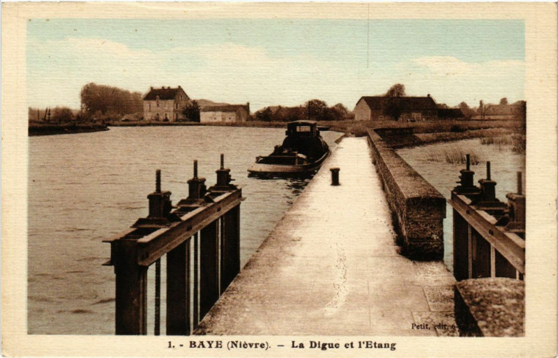 Carte postale ancienne Baye - La Digue et l'Etang