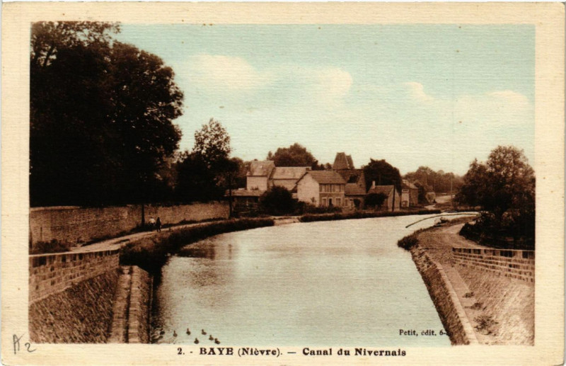 Carte postale ancienne Baye - Canal du Nivernais