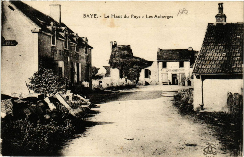 Carte postale ancienne Baye - Le Haut du Pays - Les Auberges