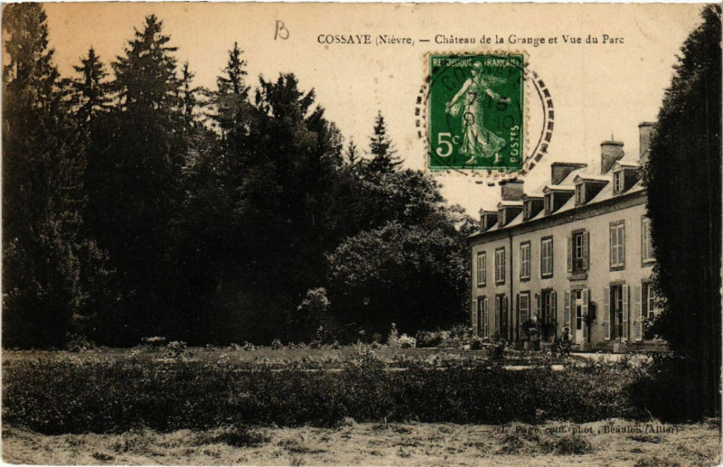 Carte postale ancienne Cossaye - Chateau de la Grange et Vue du Parc à Cossaye