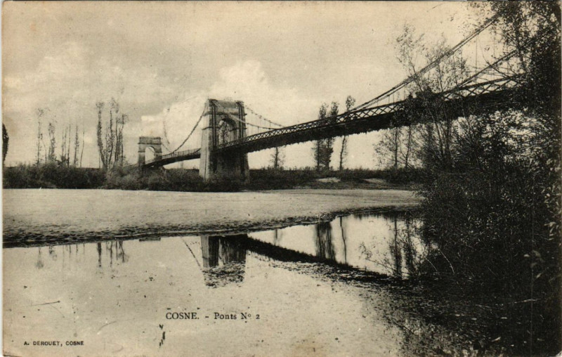 Carte postale ancienne Cosne - Ponts