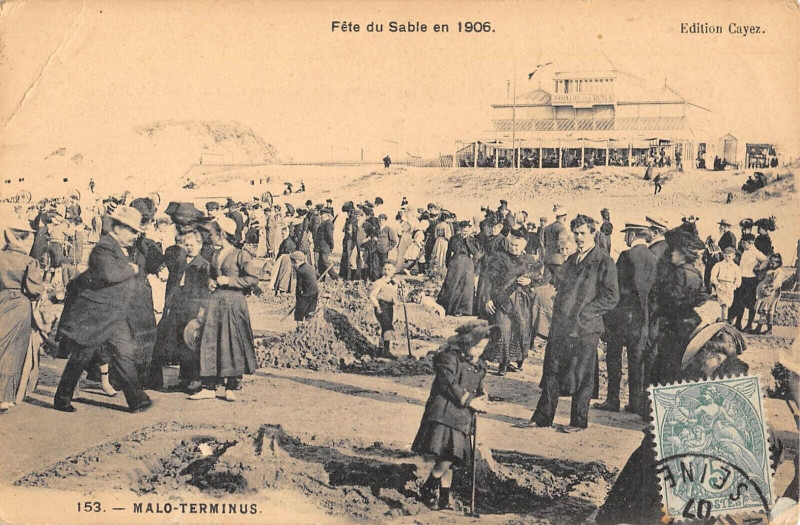 Carte postale ancienne Malo Terminus Fete Du Sable En 91906