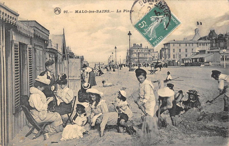 Carte postale ancienne Malo Les Bains La Plage