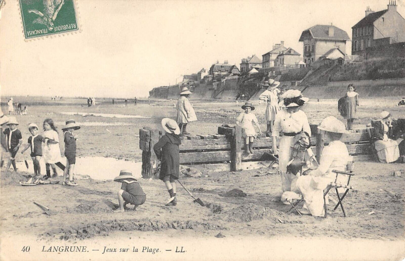 Carte postale ancienne Langrune Jeux Sur La Plage