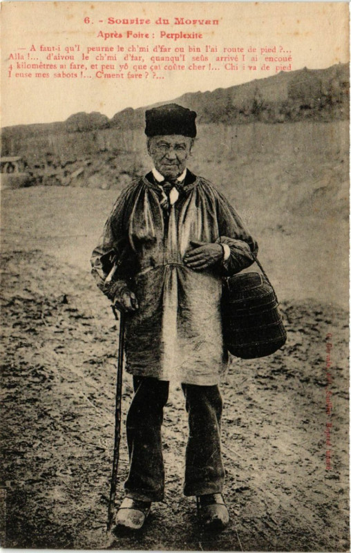 Carte postale ancienne Sourire du Morvan - Apres Foire Perplexite