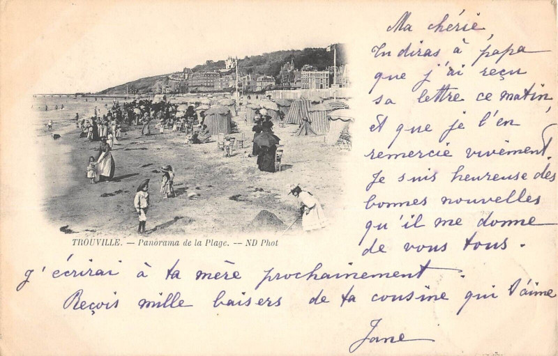 Carte postale ancienne Trouville Panorama De La Plage