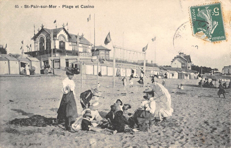 Carte postale ancienne Saint Pair Sur Mer Plage Et Casino à Saint-Pair-sur-Mer