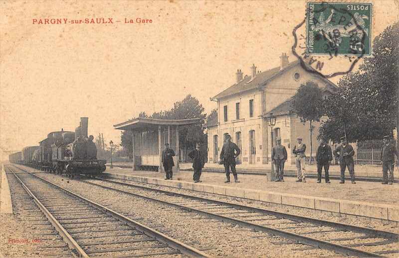 Carte postale ancienne Pagny Sur Saulx La Gare (Train