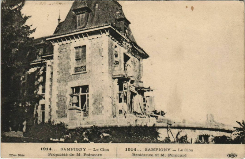 Carte postale ancienne Sampigny Le Clos Propriétét de M Poincaré à Sampigny