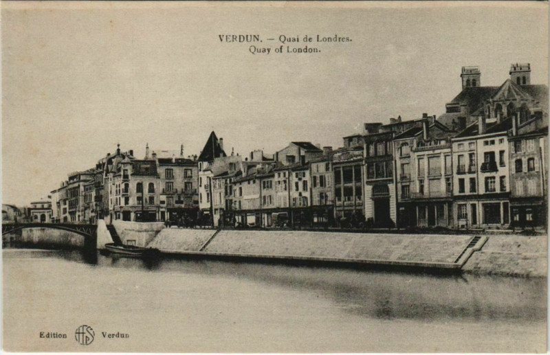 Carte postale ancienne Verdun Quai de Londres à Verdun