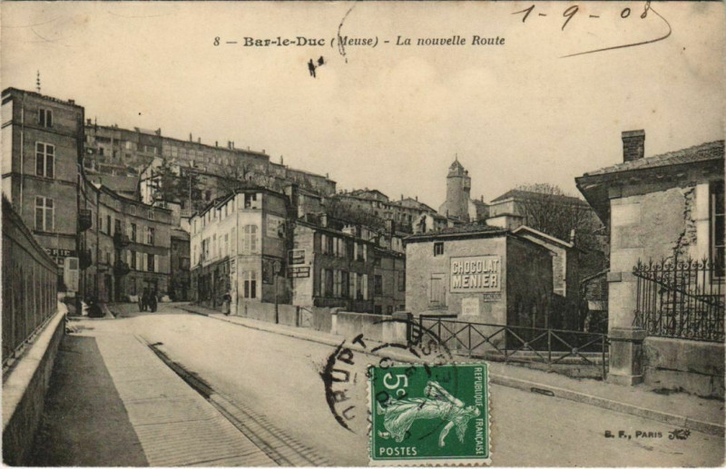 Carte postale ancienne Bar-le-Duc La nouvelle Route à Bar-le-Duc
