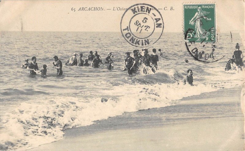Carte postale ancienne Arcachon L'Ocean Au Cap Ferret à Arcachon