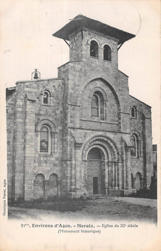Carte postale ancienne Environs D'Agen Moraix Eglise à Agen