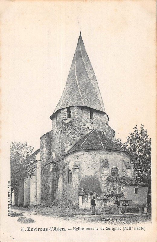 Carte postale ancienne Environs D'Agen Eglise De Serignac à Agen