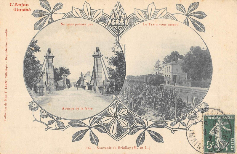 Carte postale ancienne Souvenir De Briollay (Train à Briollay