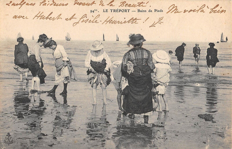 Carte postale ancienne Le Treport Bains De Pieds
