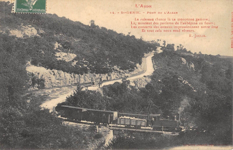 Carte postale ancienne Saint Denis Pont De L'Alzan (Train à Saint-Denis