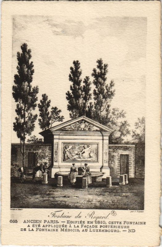 Carte postale ancienne Ancien Paris Fontaine du regard