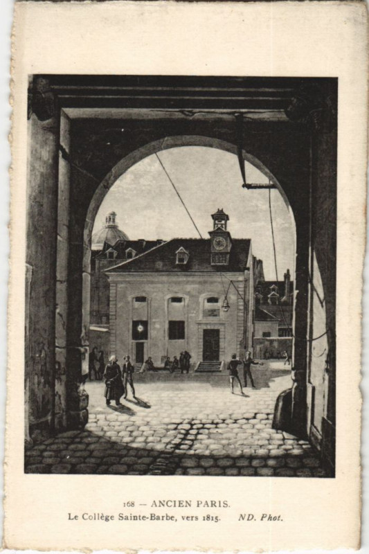 Carte postale ancienne Ancien Paris College Sainte-Barbe à Paris