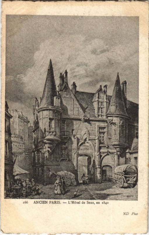 Carte postale ancienne Ancien Paris hotel de Sens