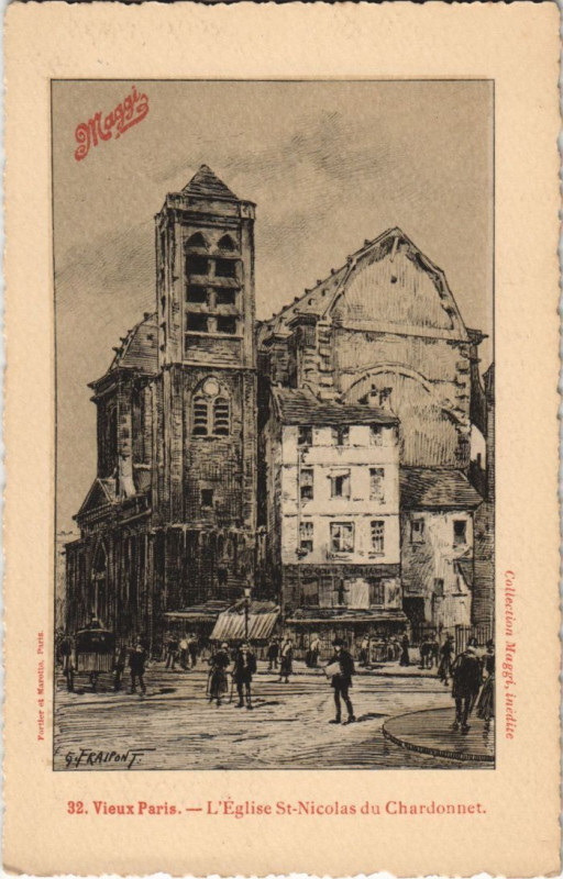 Carte postale ancienne Ancien Paris Eglise Saint-nicolas du Chardonnet