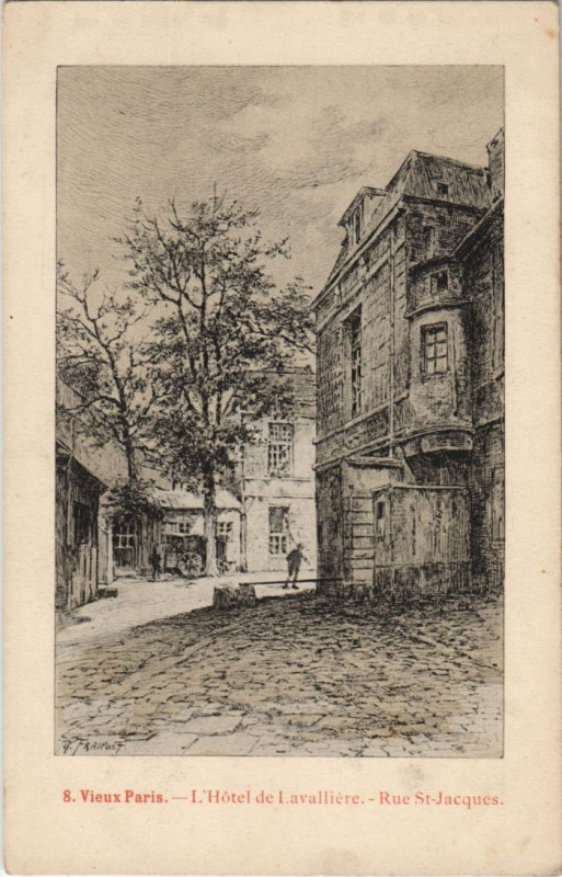 Carte postale ancienne Ancien Paris Hotel de Lavalliere Rue Saint-Jacques à Paris 5e