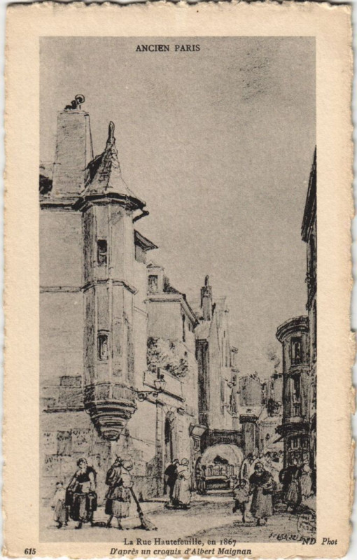 Carte postale ancienne Ancien Paris Rue hautefeuille