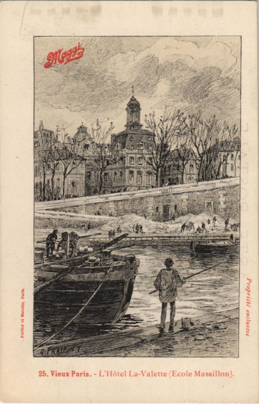 Carte postale ancienne Ancien Paris hotel La Valette Ecole Massillon