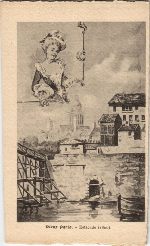 Carte postale ancienne Ancien Paris Estacade