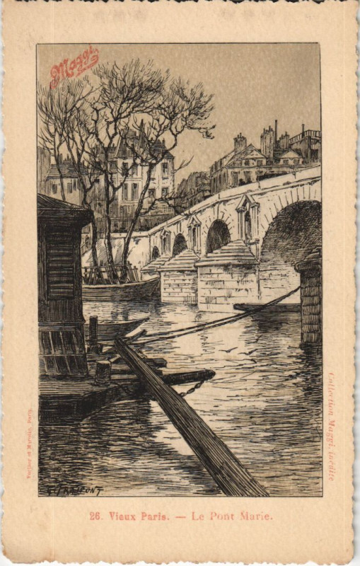 Carte postale ancienne Ancien Paris Pont Marie