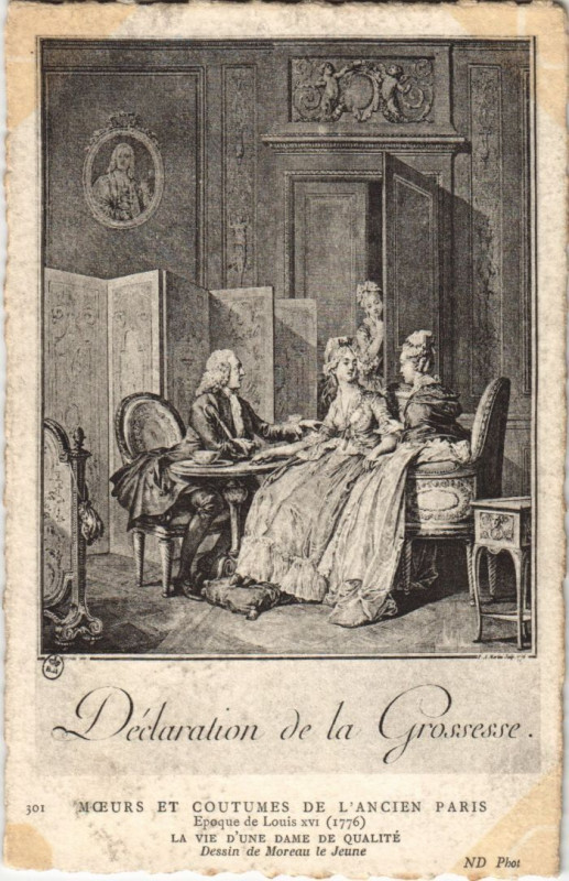 Carte postale ancienne Ancien Paris Moeurs et Coutumes Declaration de la Grossesse