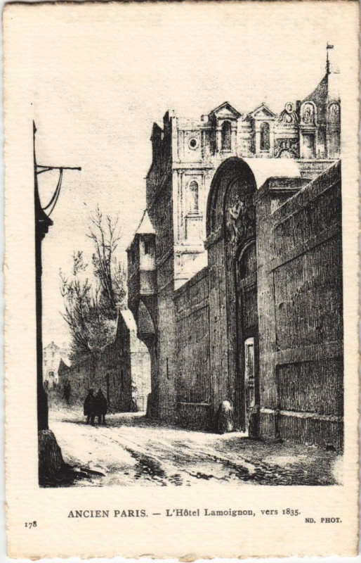 Carte postale ancienne Ancien Paris Hotel Lamoignon