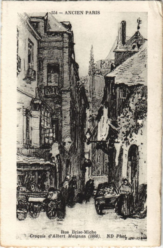 Carte postale ancienne Ancien Paris Rue Brise-Miche