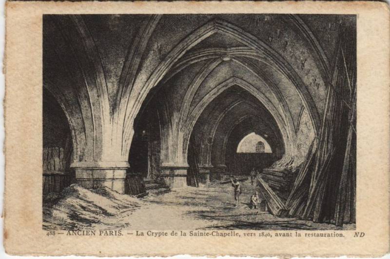 Carte postale ancienne Ancien Paris Crypte de la Sainte-Chapelle