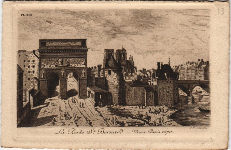 Carte postale ancienne Ancien Paris Porte Saint-bernard à Paris 5e