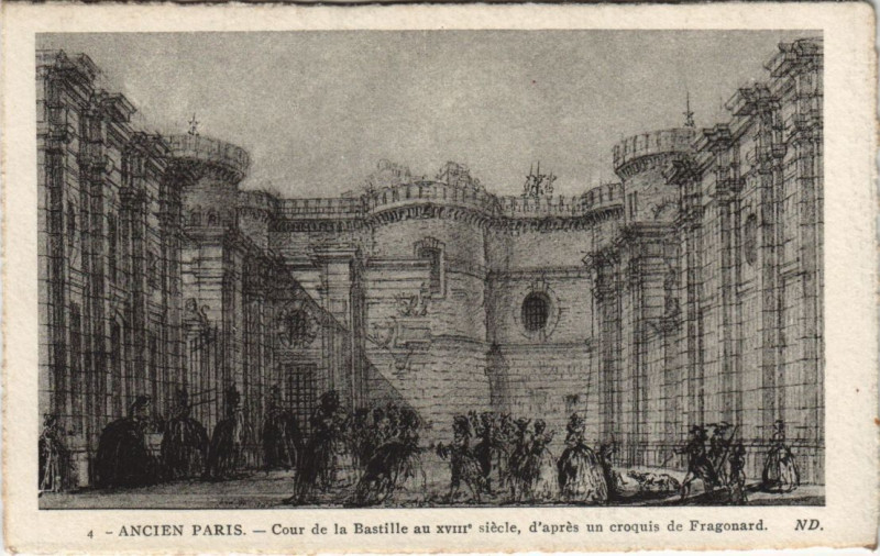 Carte postale ancienne Ancien Paris Cour de la Bastille