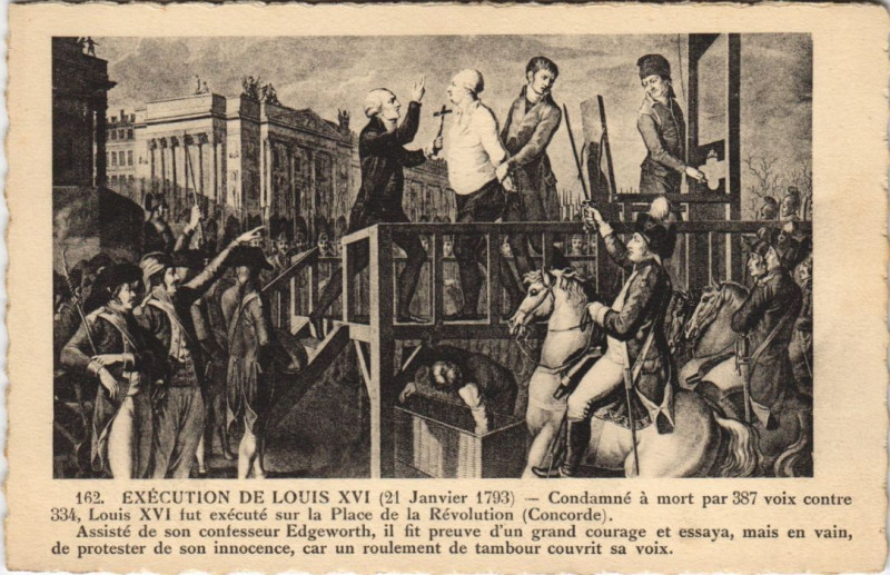 Carte postale ancienne Ancien Paris Execution de Louis Xvi