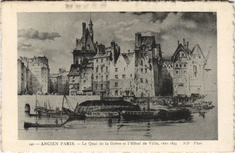 Carte postale ancienne Ancien Paris Quai de la greve