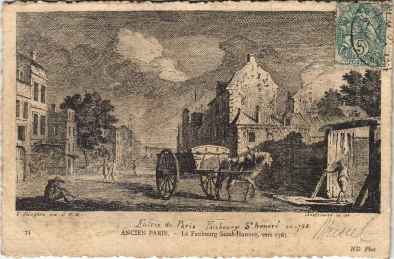 Carte postale ancienne Ancien Paris Faubourg Saint-Honore