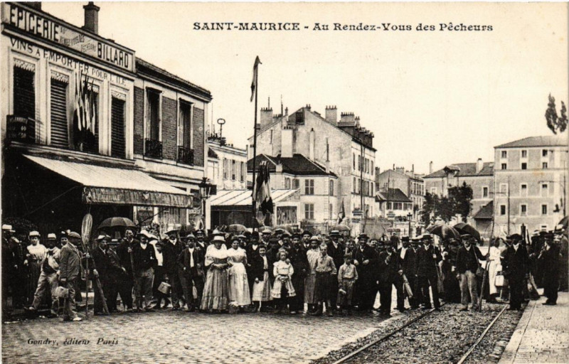 Carte postale ancienne Saint-Maurice Au Rendez-vous des Pecheurs. à Saint-Maurice