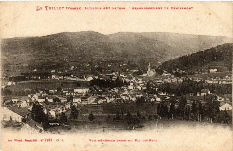 Carte postale ancienne Vue Générale du Pic du Midi au Thillot