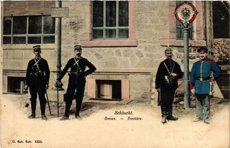 Carte postale ancienne Schlucht - Grenze - Frontiere