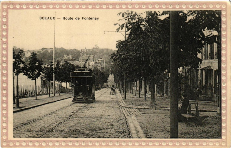 Carte postale ancienne Sceaux Route de Fontenay à Sceaux