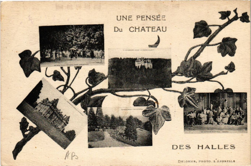 Carte postale ancienne Une Pensée du Chateau des Halles