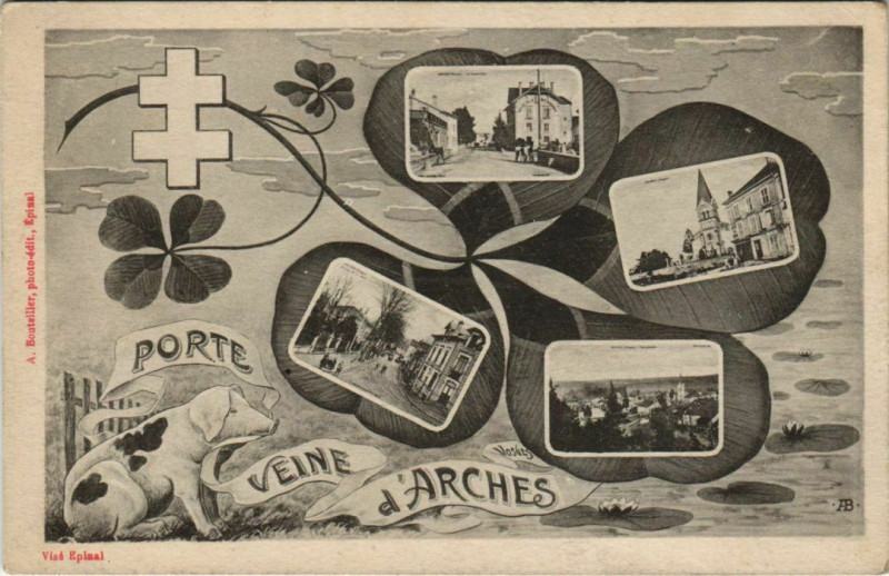 Carte postale ancienne Porte Veine D'Arches à Arches