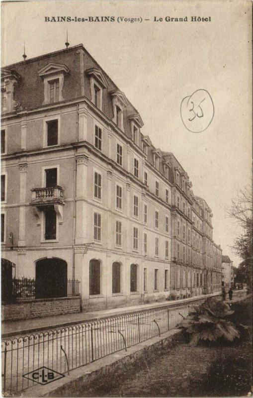 Carte postale ancienne Bains-les-Bains - Le Grand Hotel à Grand