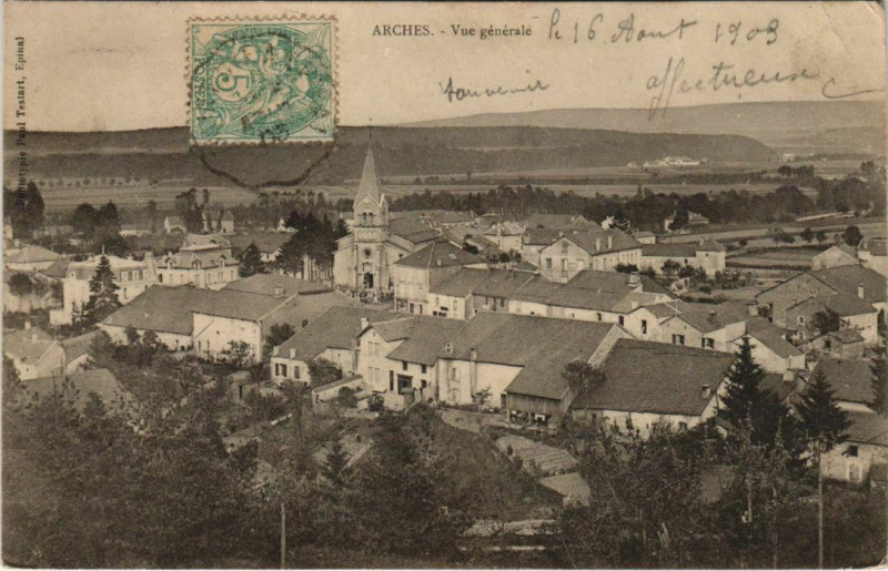 Carte postale ancienne Arches - Vue générale à Arches
